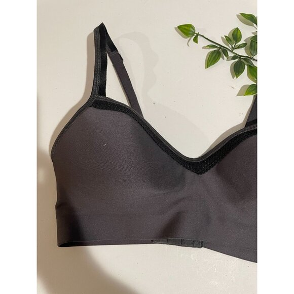 Hanes Comfort Evolution Wire-Free Bra Gray/Black Medium - Picture 3 of 7